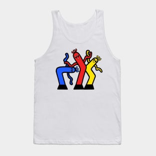 Three Wacky Waving Inflatable Tube People Tank Top